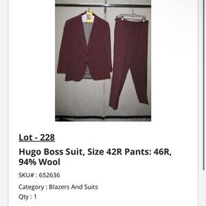 Hugo Boss Men's Burgundy Suit